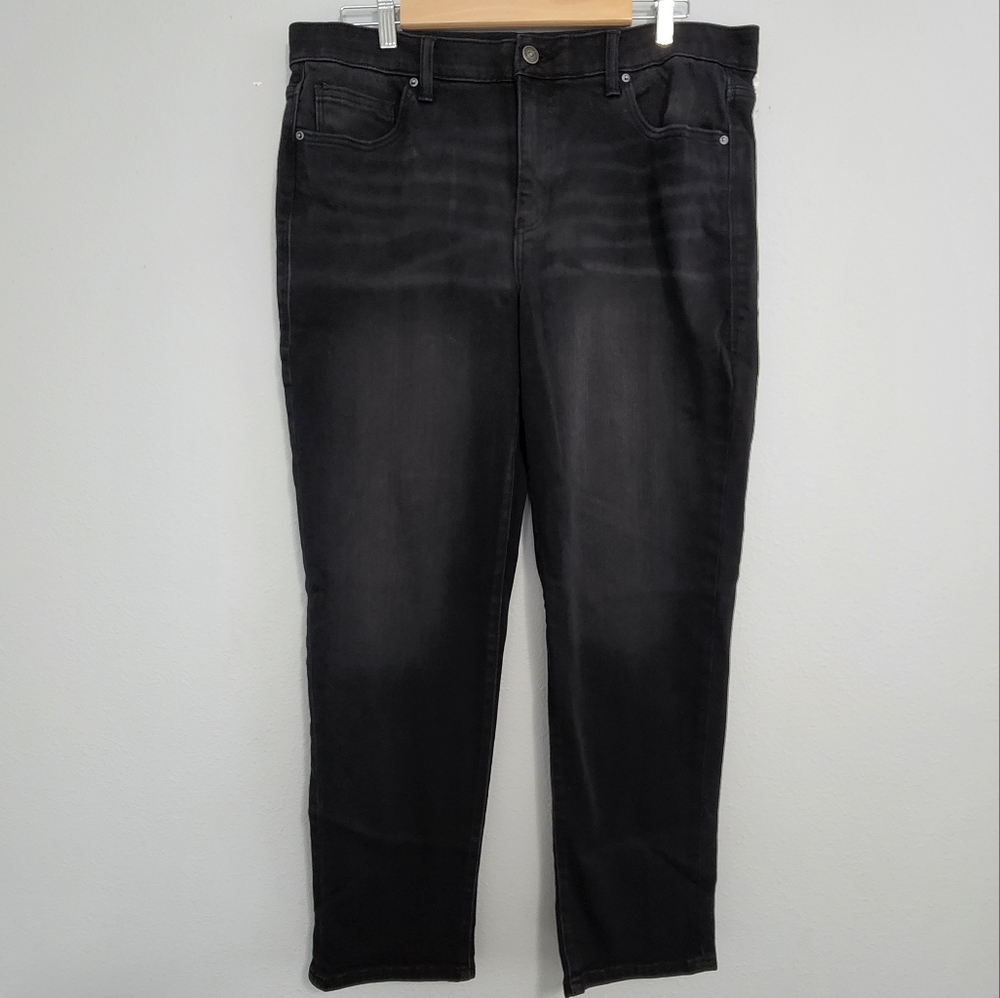Lularoe distressed skinny straight jeans in black womens size 32
